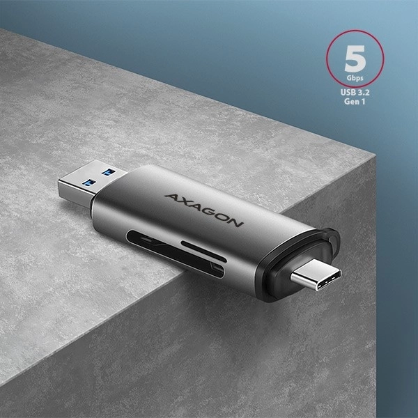 CRE-SAC Externí čtečka paměťových karet USB3.2 Gen 1 Type-C + Type-A SD/microSD