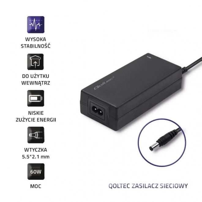 Stolní napájecí zdroj 60W | 12V | 5A | 5,5*2,1 |+napájecí kabel