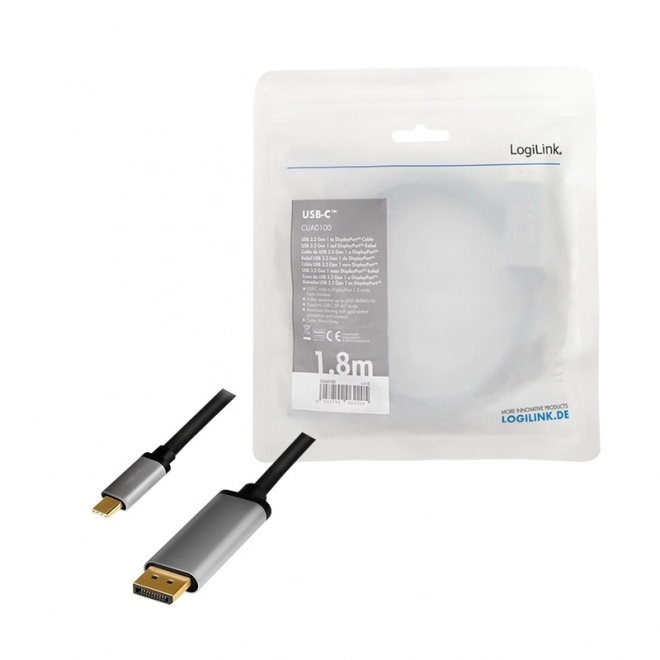 Kabel USB-C na DP, 4K 60Hz, hliník 1,8 m