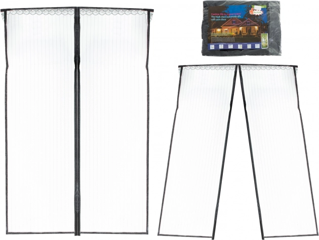 Magnetická síť proti hmyzu na dveře 160 × 230 cm – Černá