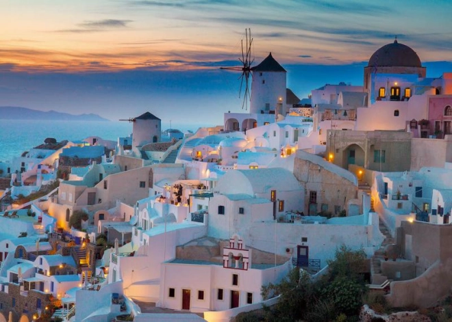 Scénické ztvárnění Santorini