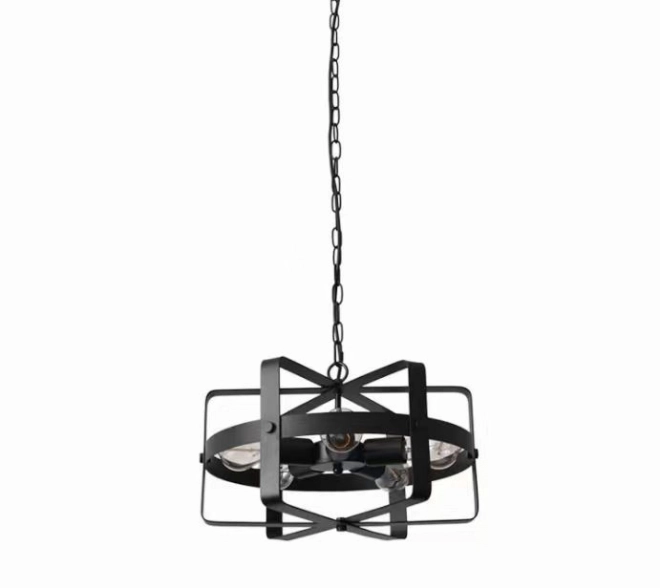Industriální závěsná lampa s klecovým designem