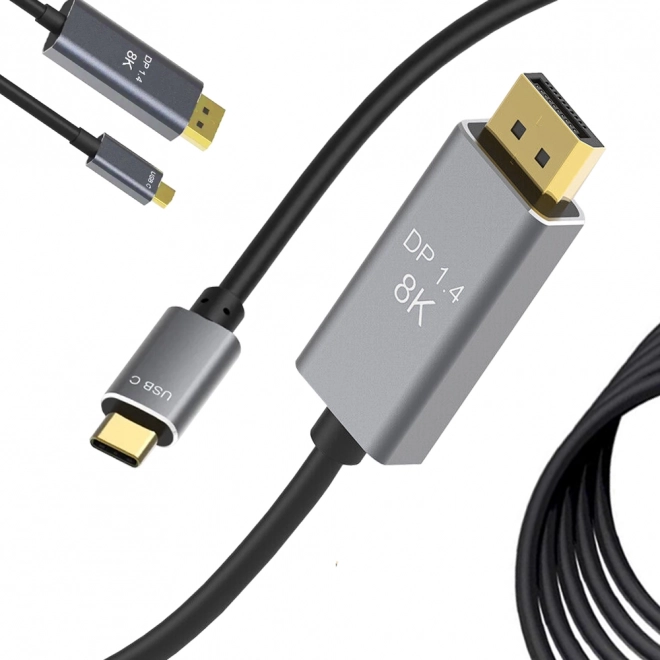 Displejový kabel s USB-C a DisplayPort 1.4, 1,8 m