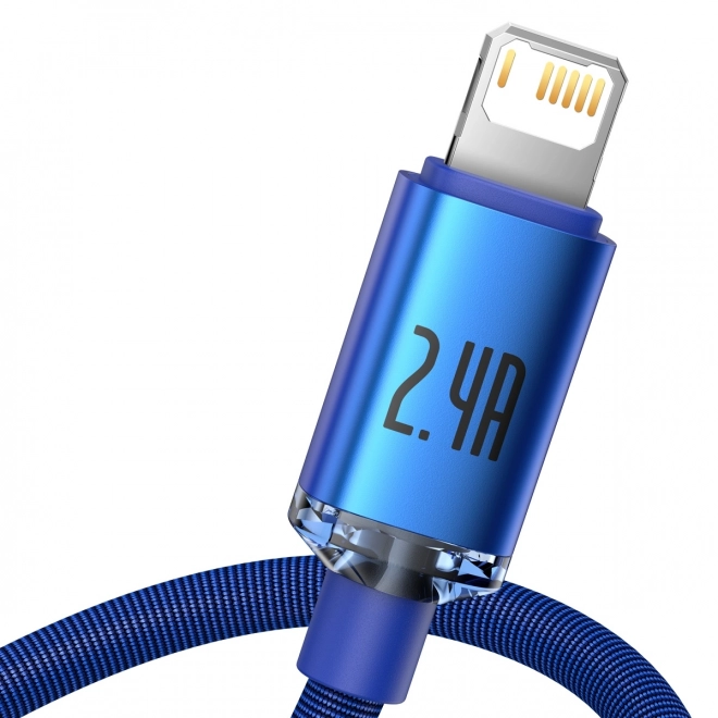 Baseus Crystal Shine kabel USB na Lightning, 2,4A 1,2 m – Modrý