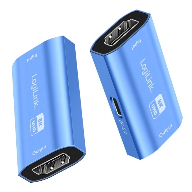 Repeater HDMI 8K/60HZ HDCP2.3, modrý hliník