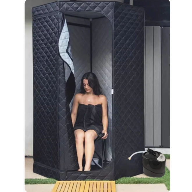 Přenosná domácí parní sauna - černá