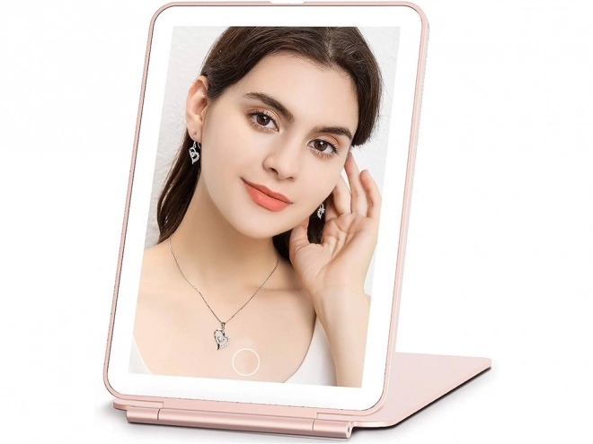 Skládací cestovní LED make-up zrcátko