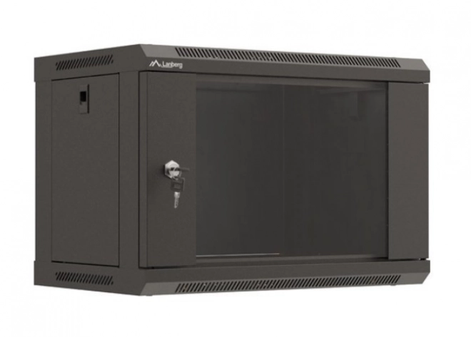 Nástěnná rack skříň Lanberg 19" 6U 540x350 mm skleněné dveře