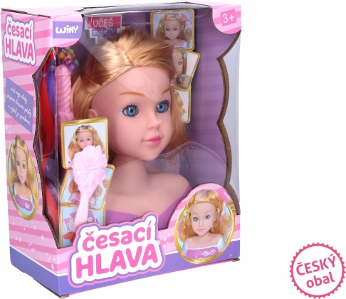 Česací hlava s příslušenstvím 22 cm