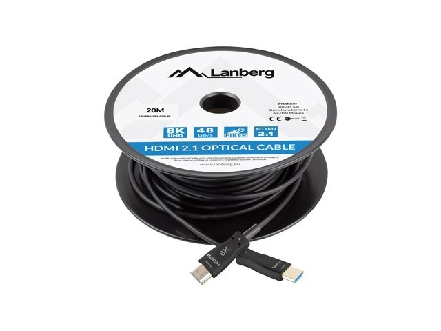 Kabel HDMI M/M v2.1 20M 8K optický černý AOC
