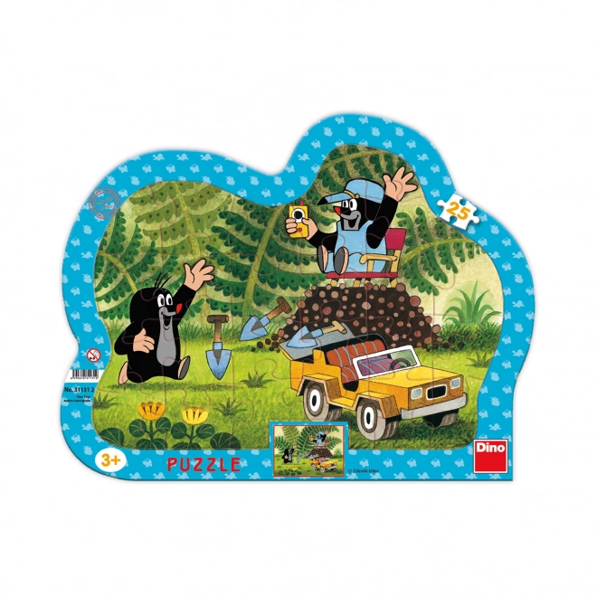 Puzzle Dino Krtek se žlutým autem