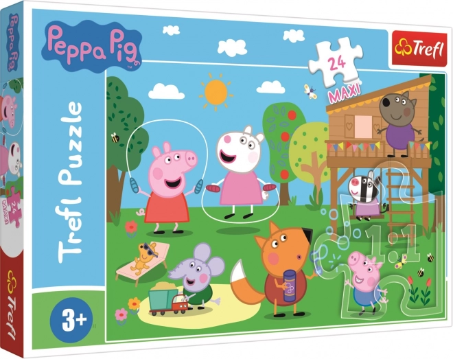 Puzzle Trefl Švinka Peppa 24 Maxi Zábava na palouku