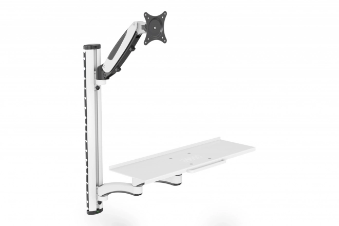 Jednoduché nástěnné rameno 1xLCD + klávesnice, max. 32" a 8 kg náklon a otáčení o 360° (PIVOT)