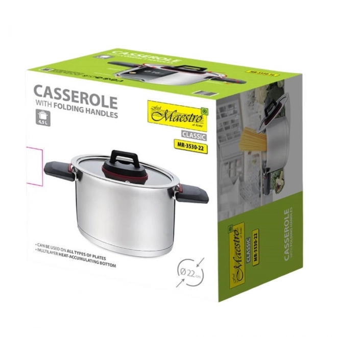 Hrnec se sklopnými uchy 22 cm, 4,2 l MR-3530-22