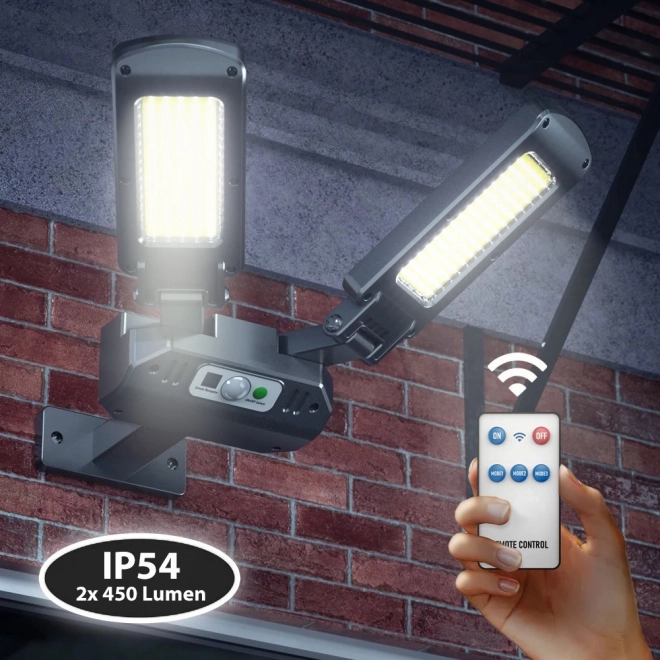 Solární LED pouliční lampa s čidlem a dálkovým ovládáním