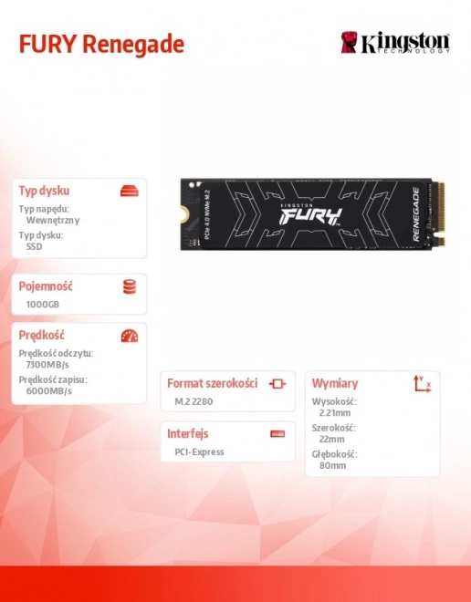 SSD FURY Renegade 1000G PCIe 4.0 NVMe M.2