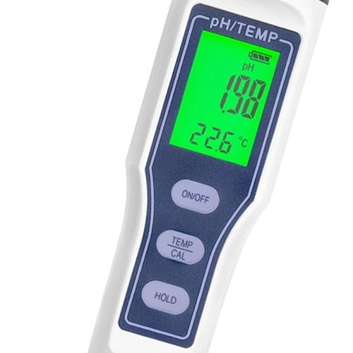 Digitální tester pH a teploty pro kontrolu kvality vody