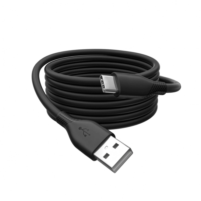 Silikonový napájecí kabel USB-A - USB-C, USB 2.0 60W, 1m, černý