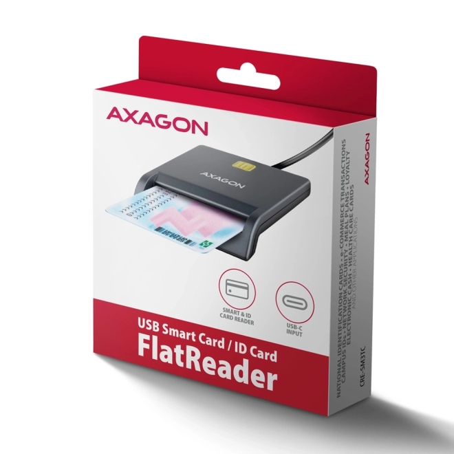 Čtečka identifikačních karet AXAGON USB-C s kabelem