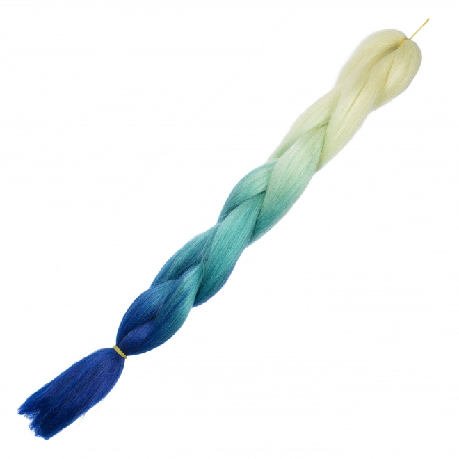 Syntetické ombré vlasy – Blond-zelené-modré