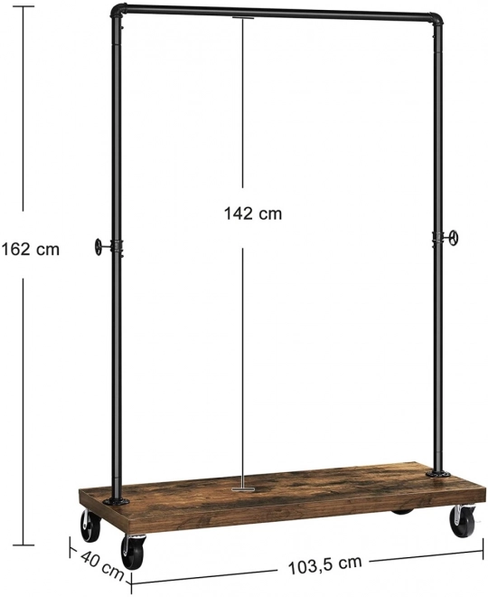 Odvodňovací věšák LOFT na kolečkách