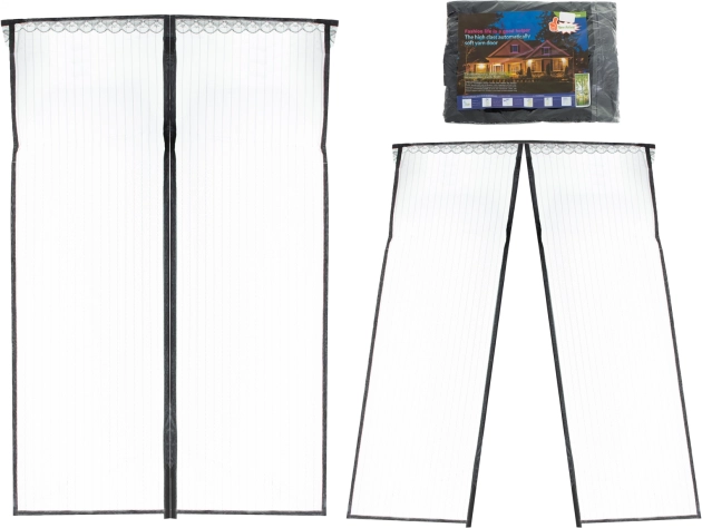 Magnetická síť proti hmyzu na dveře 160 × 230 cm – Černá
