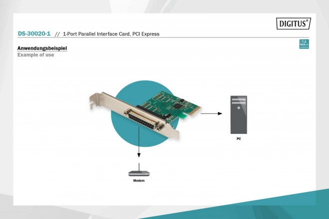 Rozšiřující karta (řadič) LPT PCI Express, 1xDB25, nízký profil, čipová sada: ASIX99100