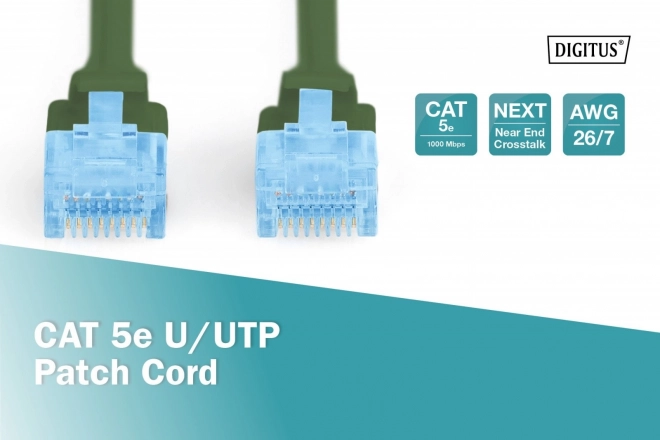 Patch kabel U/UTP cat.5e PVC 3m zelený