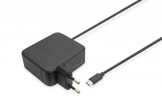 Napájecí nabíječka 1x USB-C PD 3.0 max. 100W GaN integrovaný kabel 1,2 m černý
