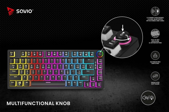 bezdrátová mechanická klávesnice Phenix s Gateron Red Pro přepínači a Pudding klávesami