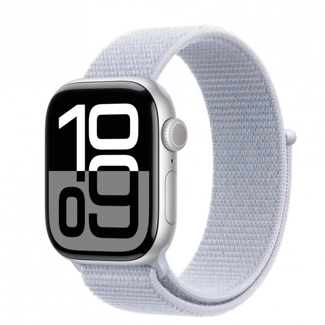 Hodinky Watch Series 10 GPS, 42mm stříbrný hliníkový kryt se sportovním řemínkem v barvě cloud blue