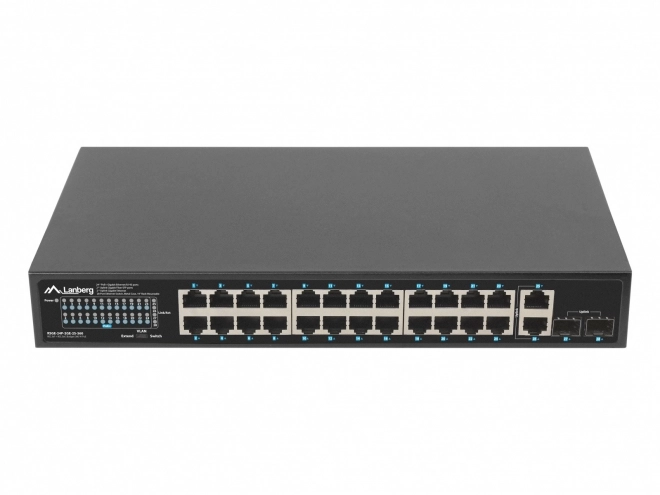 Switch LANBERG 24-portový Gigabitový PoE+ s 2xGB a 2xSFP pro rack 19''