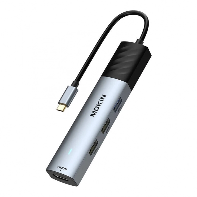 Multifunkční hub MOKiN 5v1 USB-C PD 100W (stříbrný)