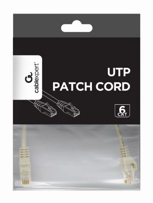 Patch kabel kat.6 měď UTP 0,25m šedý