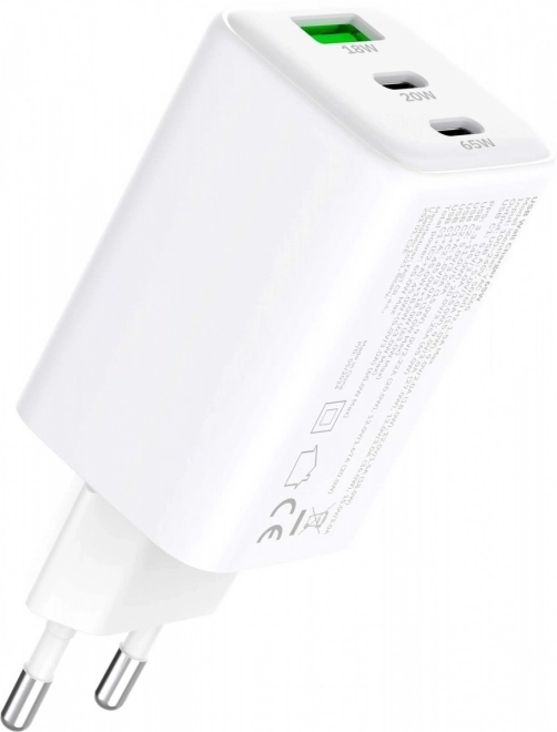 Síťová nabíječka s 3 USB a 65W Power Delivery