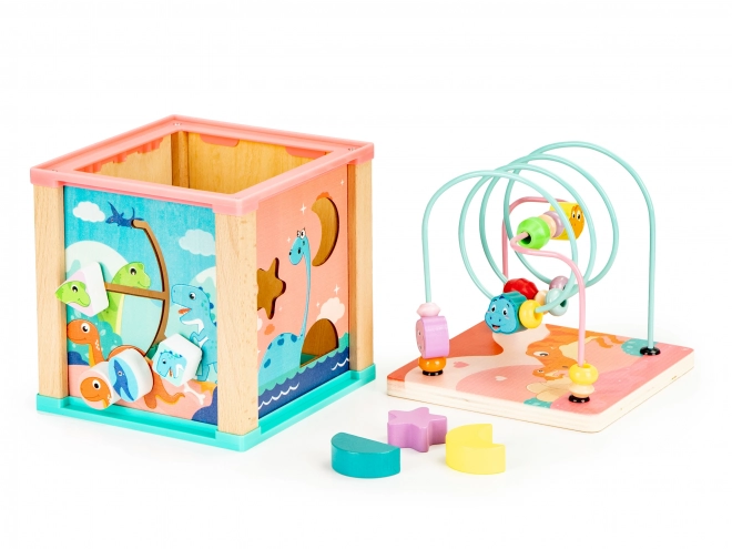 Dřevěná vzdělávací kostka dino ECOTOYS