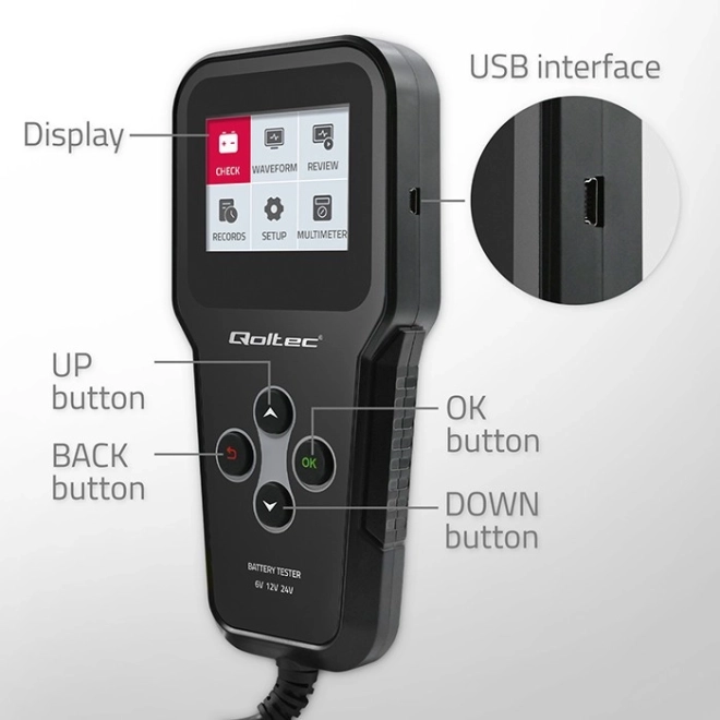 Digitální tester baterií s LCD displejem