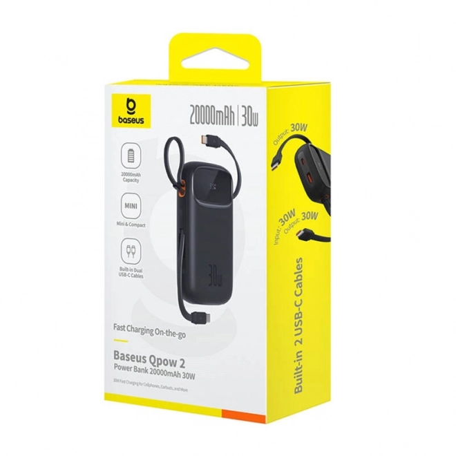 Powerbanka Baseus QPow 2 20000mAh 30W 2xUSB-C černá