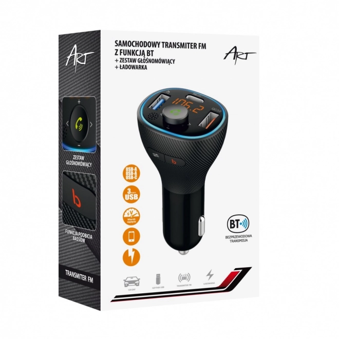 FM MP3 transmitter do auta s funkcí BT, USB LCD FM-73 QC3.0