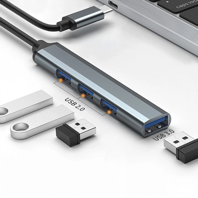 HUB adaptér USB-C 3.1 4v1 | USB 3.0 | 3x USB 2.0