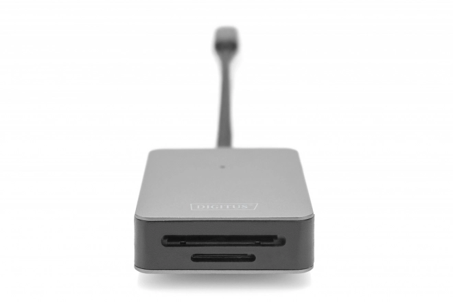 Čtečka paměťových karet USB-C, 2 porty UHS-II SD4.0 TF4.0 High Speed, hliníková, šedá
