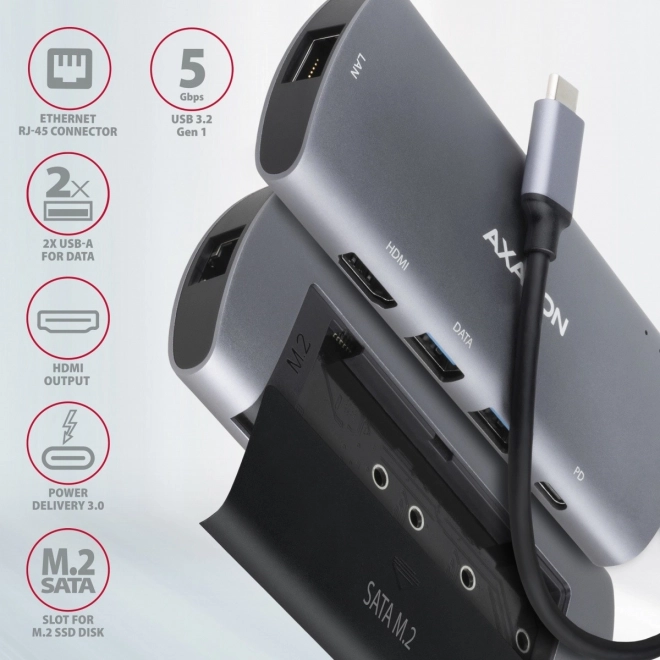 Wieloportový USB-C hub 3.2 Gen 1 AXAGON