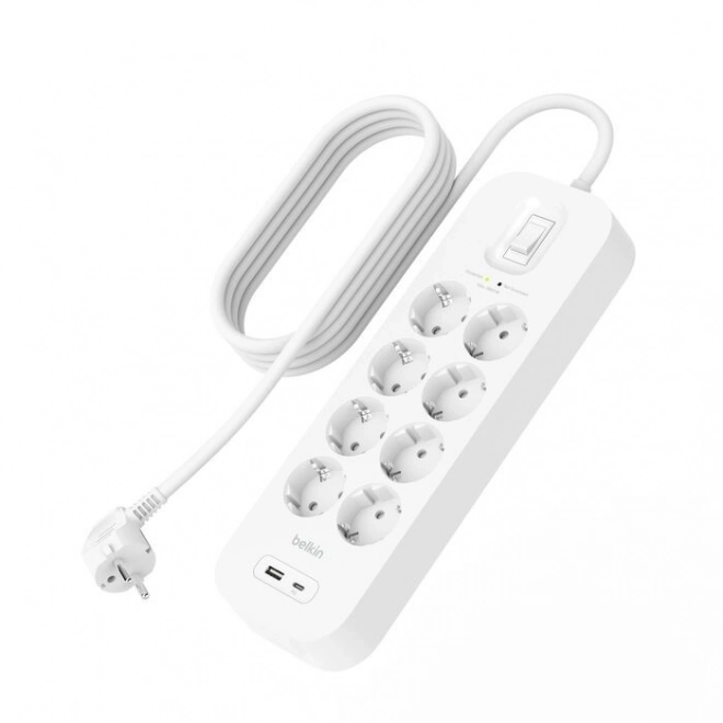 Listva proti přepětí SurgePlus 8 zásuvek s USB