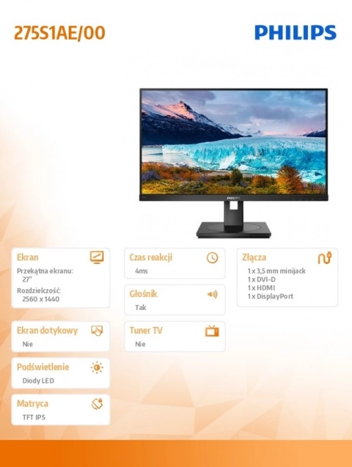 Monitor 27" IPS s DVI, HDMI a DP