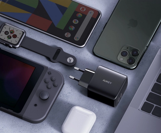 PA-B4S Síťová nabíječka Omnia GaN 2xUSB C Power Delivery 3.0 65W (45W + 20W) PPS