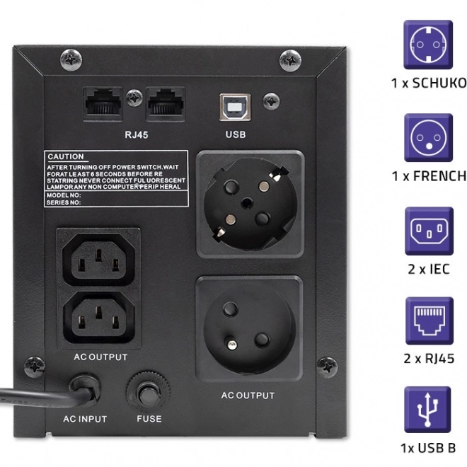 Záložní zdroj UPS Qoltec 2000VA 1200W