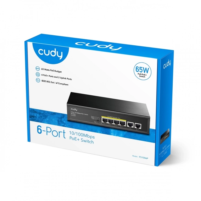 Cudy 6-Portový PoE+ Switch 10/100 Mbps