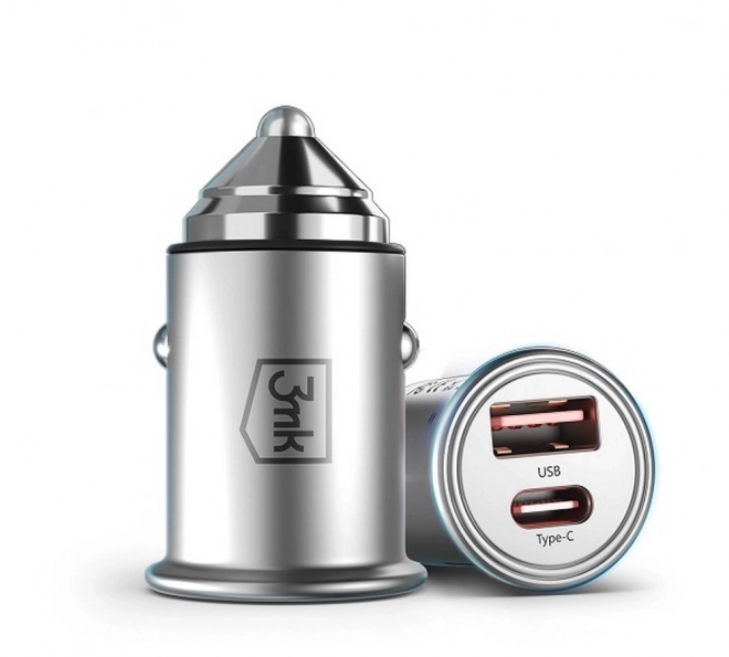 Nabíječka do auta 30W 1xUSB-C+USB-A PD