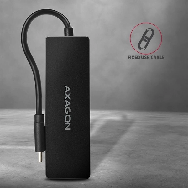 Axagon Slim USB Hub 4-portový USB 3.2 Gen 1 s 14cm Typ-C kabelem