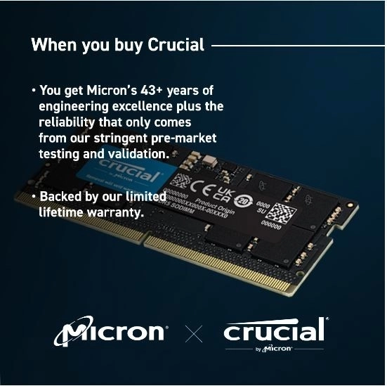 Paměť pro notebooky DDR5 SODIMM 32GB(2*16) /5600 CL46 (16Gbit)